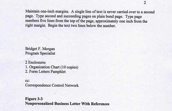 Figure 3.3. This image shows page 2 of Nonpersonalized Business Letter with References.