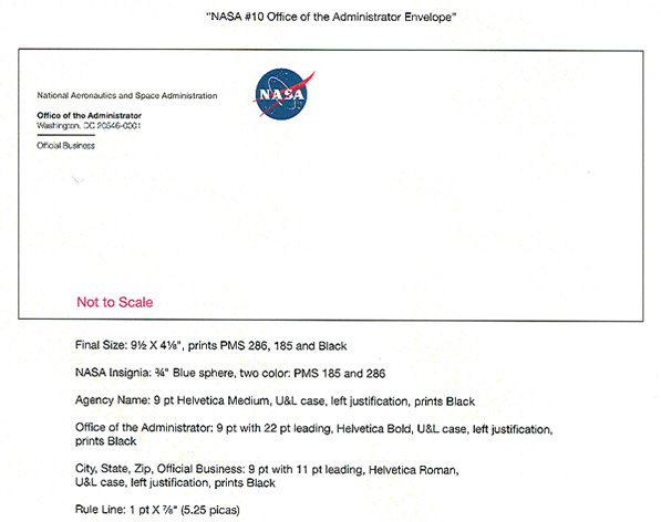 Figure I.8. This image shows the NASA No.10 Office of the Administrator Envelop.