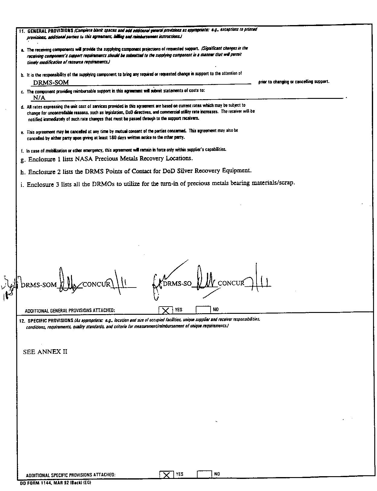 DD Form 1144 - Support Agreement - Rear