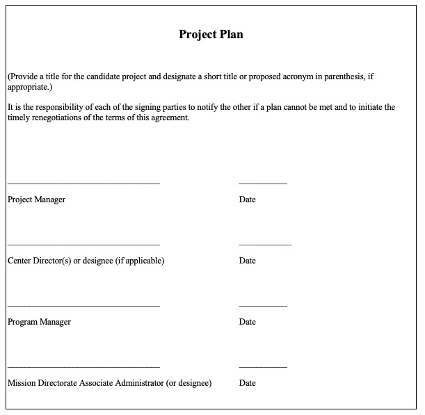 Figure G-1 shows the Project Plan Title Page