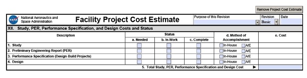 Figure F-4, NASA Form 1509, Facility Project Approval & Cost Estimate Document, Page 4 of 4
