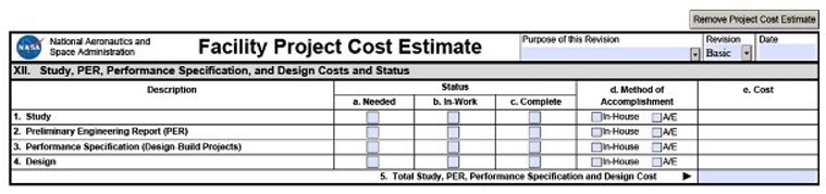Figure F-4, NASA Form 1509, Facility Project Approval & Cost Estimate Document, Page 4 of 4